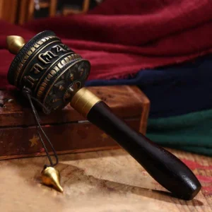 Buddha Stones Tibetan Prayer Wheel Six True Words Copper Meditation Decoration